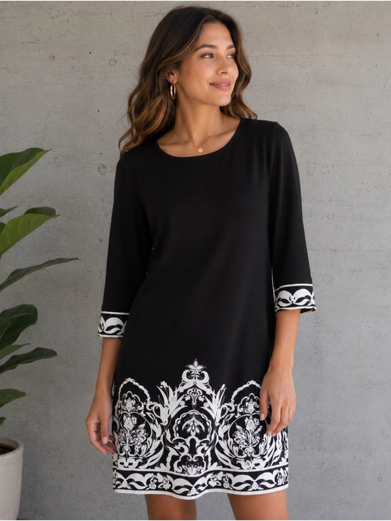 Chico's Dresses & Skirts - ✨ Chico’s Black & White Printed Shift Dress ✨